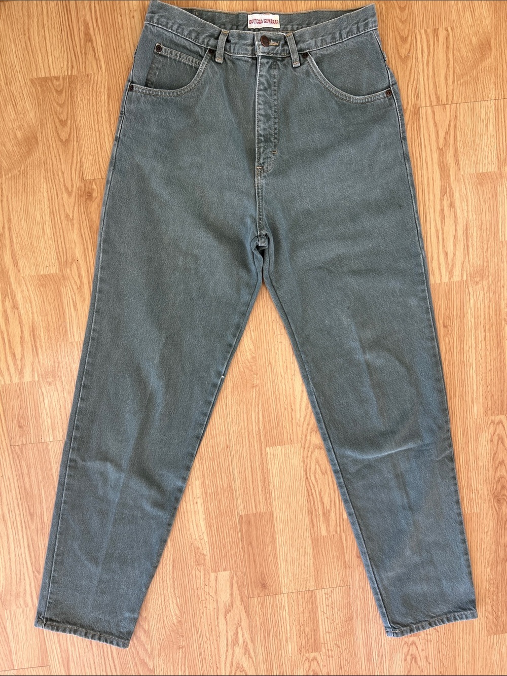 Vintage Gotcha Covered Women’s High-Rise Jeans in Light Green USA Made Sz 12